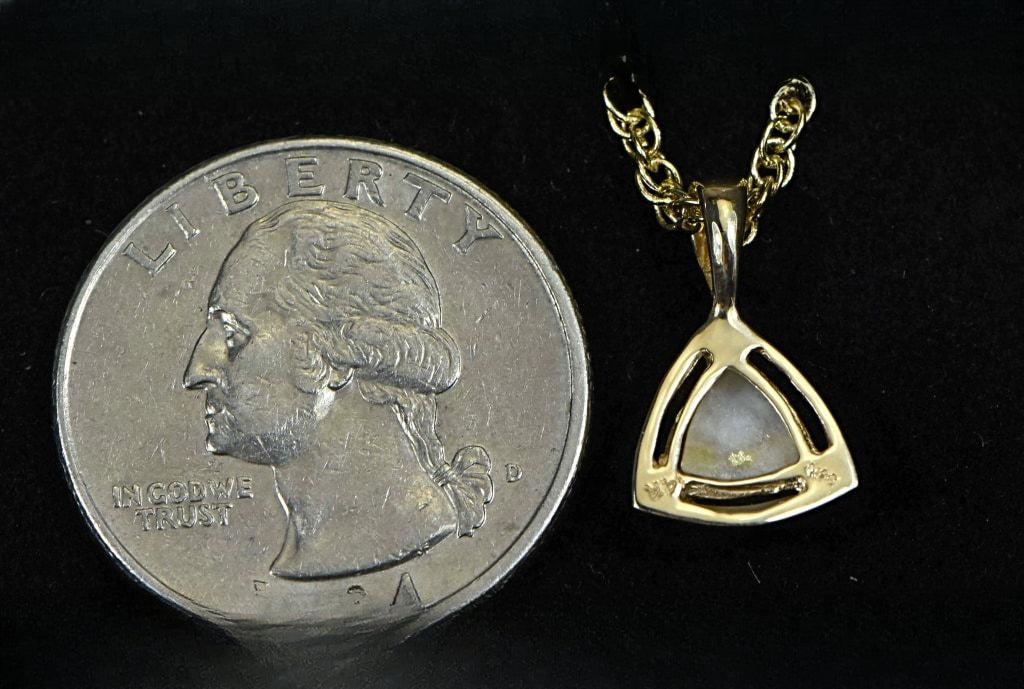 Gold Quartz Pendant "Orocal" PN441QX Genuine Hand Crafted Jewelry - 14K Gold Yellow Gold Casting