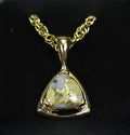 Gold Quartz Pendant "Orocal" PN441QX Genuine Hand Crafted Jewelry - 14K Gold Yellow Gold Casting
