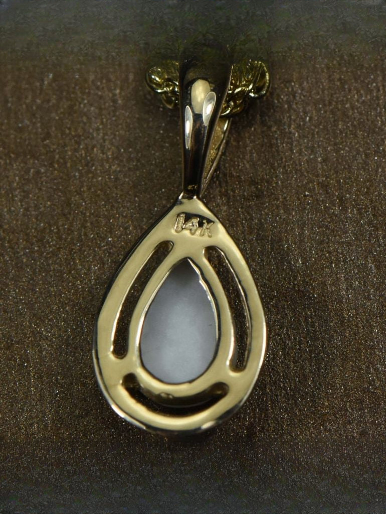 Gold Quartz Pendant "Orocal" PN442QX Genuine Hand Crafted Jewelry - 14K Gold Yellow Gold Casting