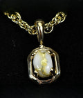 Gold Quartz Pendant "Orocal" PN452QX Genuine Hand Crafted Jewelry - 14K Gold Yellow Gold Casting