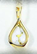Gold Quartz Pendant "Orocal" PN628QX Genuine Hand Crafted Jewelry - 14K Gold Yellow Gold Casting