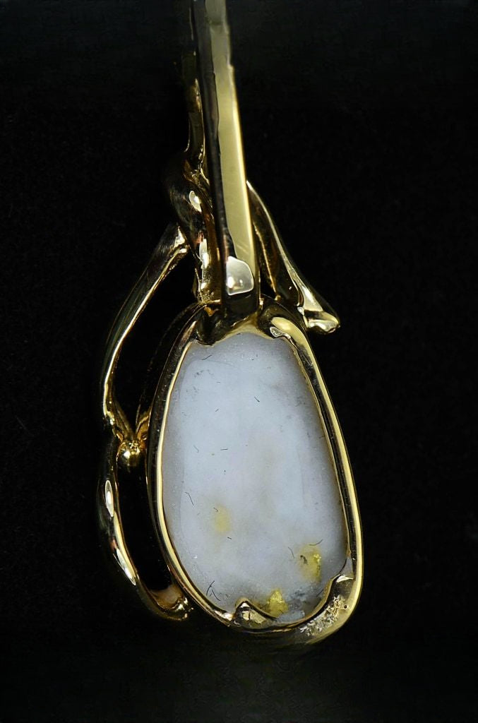 Gold Quartz Pendant "Orocal" PN866QX Genuine Hand Crafted Jewelry - 14K Gold Yellow Gold Casting