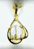 Gold Quartz Pendant "Orocal" PN870QX Genuine Hand Crafted Jewelry - 14K Gold Yellow Gold Casting