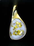 Gold Quartz Pendant "Orocal" PSC104QX Genuine Hand Crafted Jewelry - 14K Gold Yellow Gold Casting