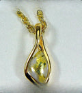 Gold Quartz Pendant "Orocal"PN601QX Genuine Hand Crafted Jewelry - 14K Gold Yellow Gold Casting