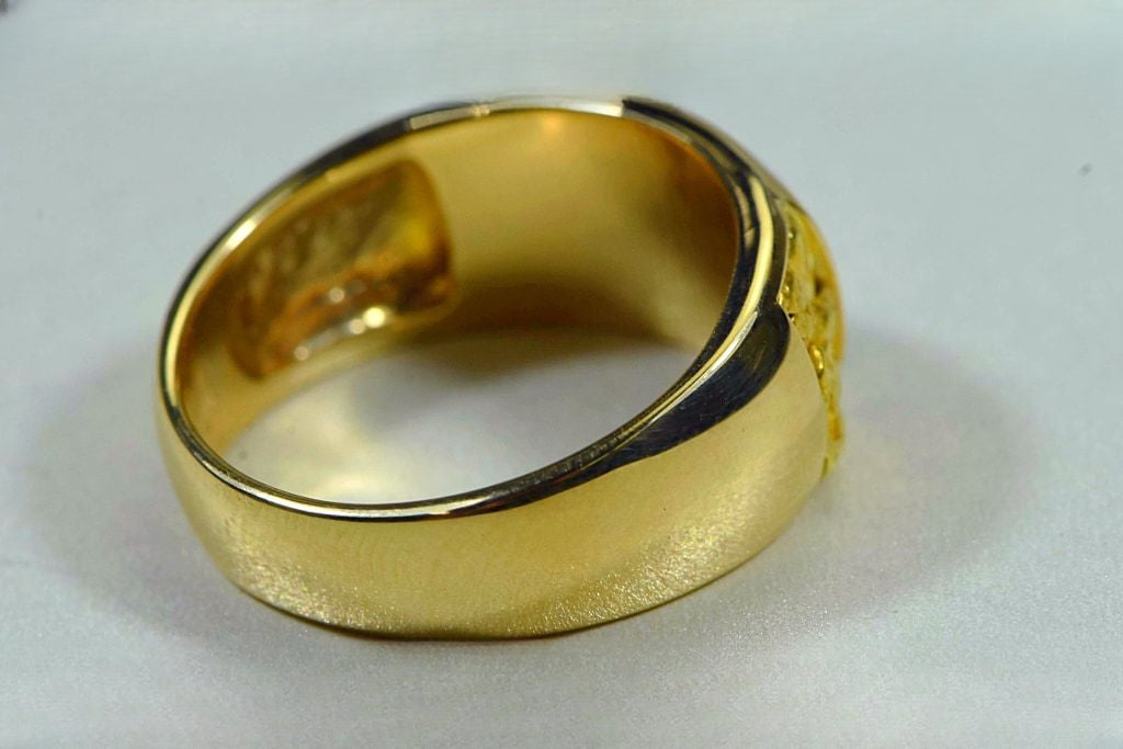 Gold Quartz Ring Mens "Orocal" RM1088NQ Genuine Hand Crafted Jewelry - 14K Gold Yellow Gold Casting