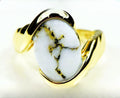 Gold Quartz Ring "Orocal" RL1002Q Genuine Hand Crafted Jewelry - 14K Gold Casting