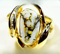 Gold Quartz Ring "Orocal" RL1028DQ Genuine Hand Crafted Jewelry - 14K Gold Casting