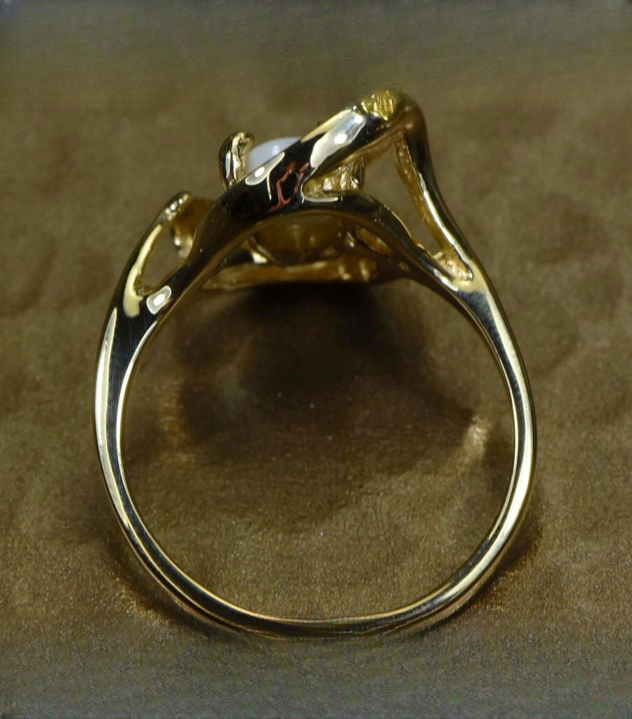 Gold Quartz Ring "Orocal" RL1043NQ Genuine Hand Crafted Jewelry - 14K Gold Casting