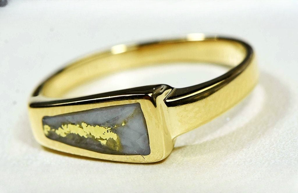 Gold Quartz Ring "Orocal" RL1074Q Genuine Hand Crafted Jewelry - 14K Gold Casting