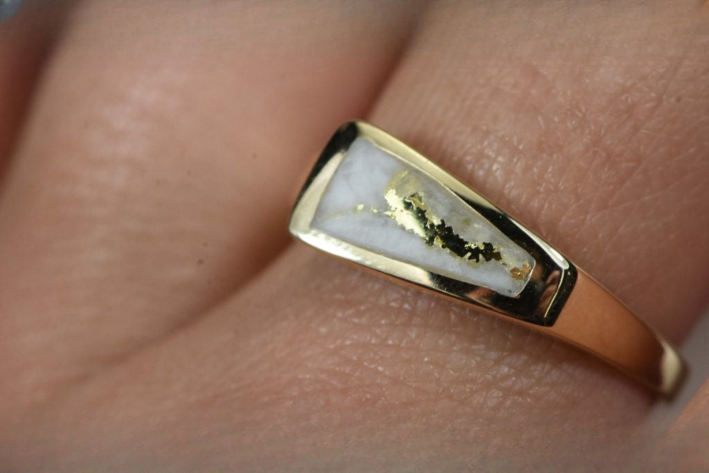 Gold Quartz Ring "Orocal" RL1074Q Genuine Hand Crafted Jewelry - 14K Gold Casting