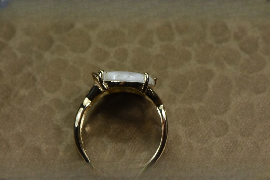 Gold Quartz Ring "Orocal" RL1106Q Genuine Hand Crafted Jewelry - 14K Gold Casting