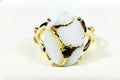 Gold Quartz Ring "Orocal" RL1106Q Genuine Hand Crafted Jewelry - 14K Gold Casting