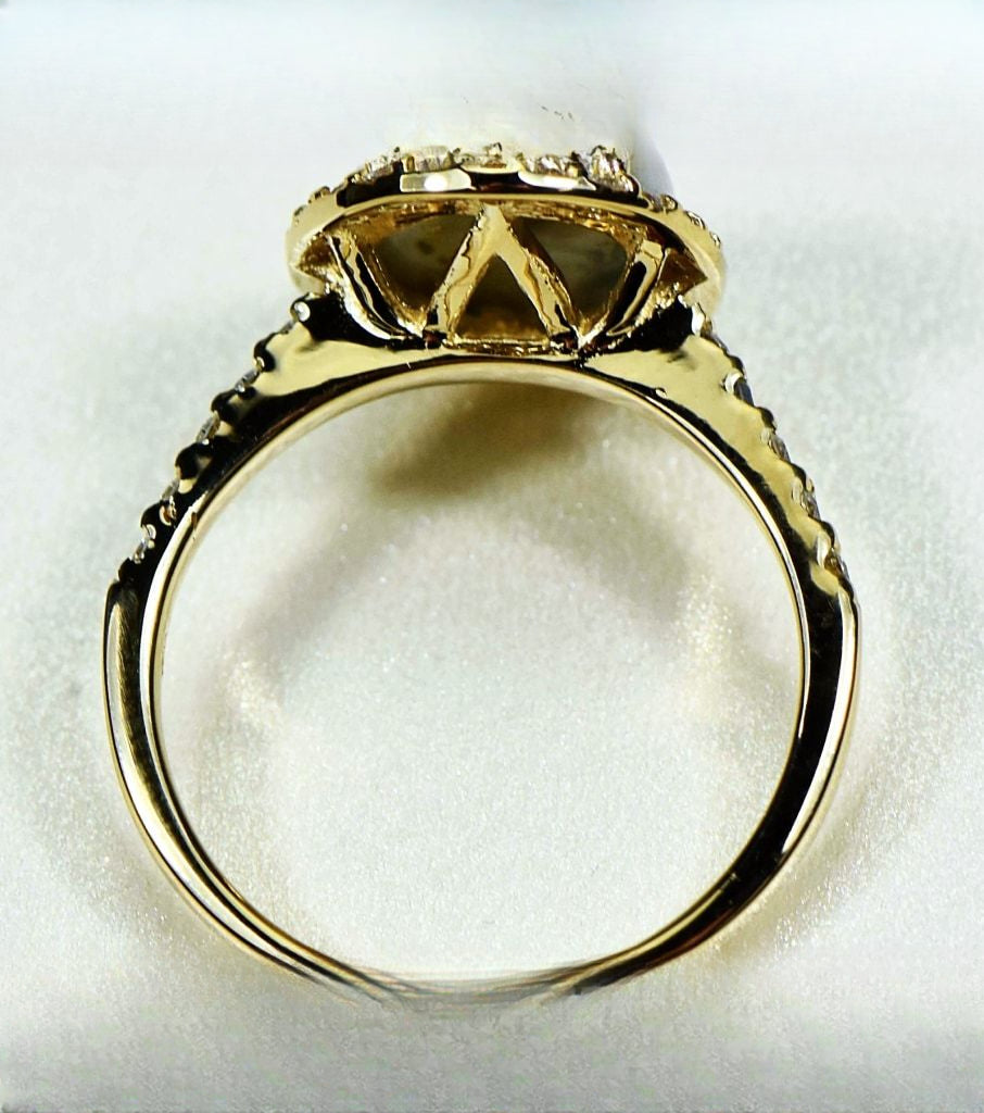 Gold Quartz Ring "Orocal" RL1109DQ Genuine Hand Crafted Jewelry - 14K Gold Casting