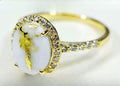 Gold Quartz Ring "Orocal" RL1109DQ Genuine Hand Crafted Jewelry - 14K Gold Casting
