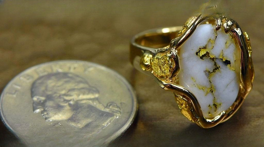 Gold Quartz Ring "Orocal" RL232LQ Genuine Hand Crafted Jewelry - 14K Gold Casting