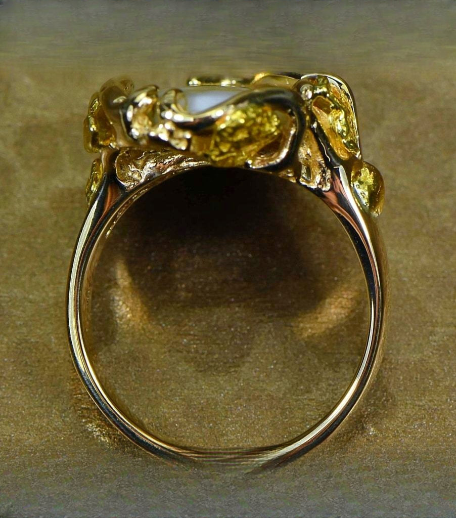 Gold Quartz Ring "Orocal" RL232LQ Genuine Hand Crafted Jewelry - 14K Gold Casting