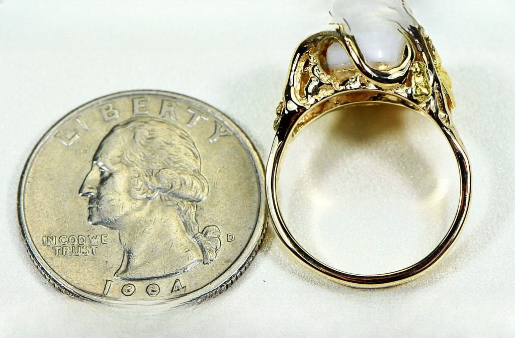 Gold Quartz Ring "Orocal" RL232Q Genuine Hand Crafted Jewelry - 14K Gold Casting