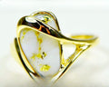Gold Quartz Ring "Orocal" RL549Q Genuine Hand Crafted Jewelry - 14K Gold Casting
