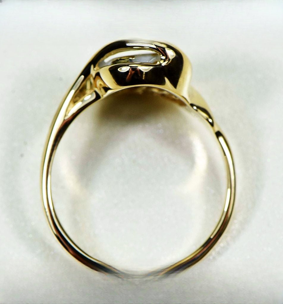 Gold Quartz Ring "Orocal" RL549Q Genuine Hand Crafted Jewelry - 14K Gold Casting