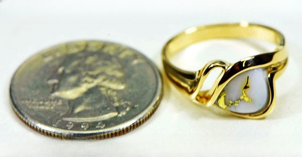 Gold Quartz Ring "Orocal" RL587Q Genuine Hand Crafted Jewelry - 14K Gold Casting