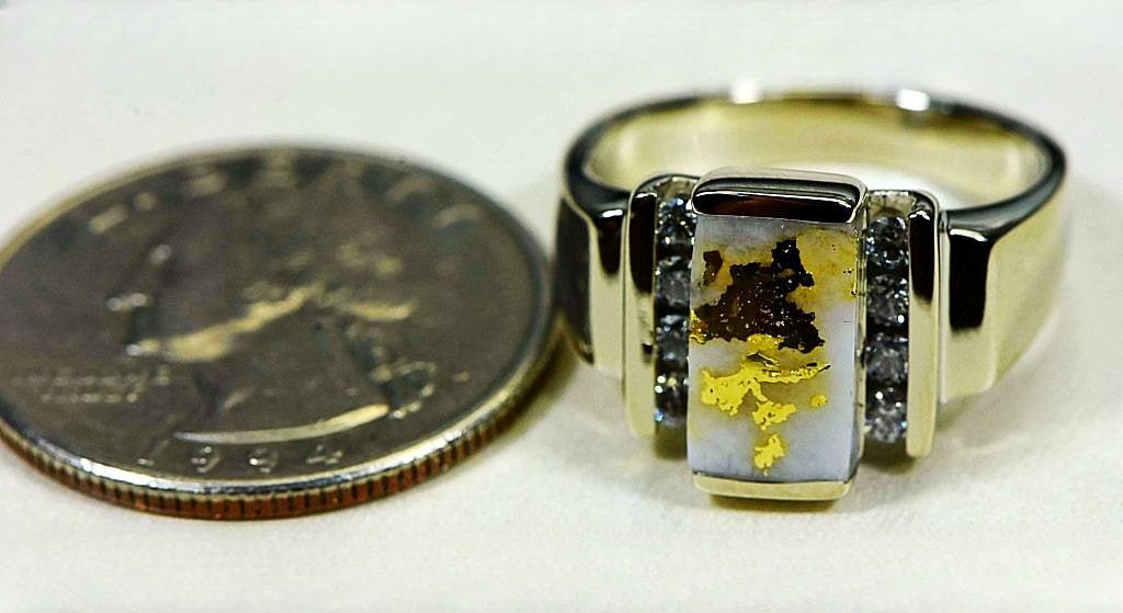 Gold Quartz Ring "Orocal" RL639D32QW Genuine Hand Crafted Jewelry - 14K Gold Casting