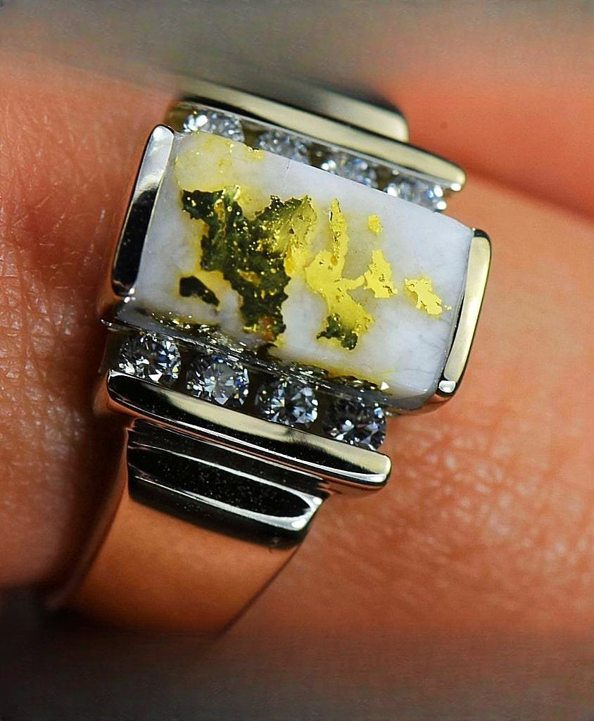 Gold Quartz Ring "Orocal" RL639D32QW Genuine Hand Crafted Jewelry - 14K Gold Casting
