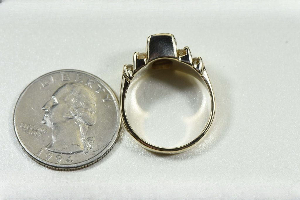 Gold Quartz Ring "Orocal" RL639D48Q Genuine Hand Crafted Jewelry - 14K Gold Casting