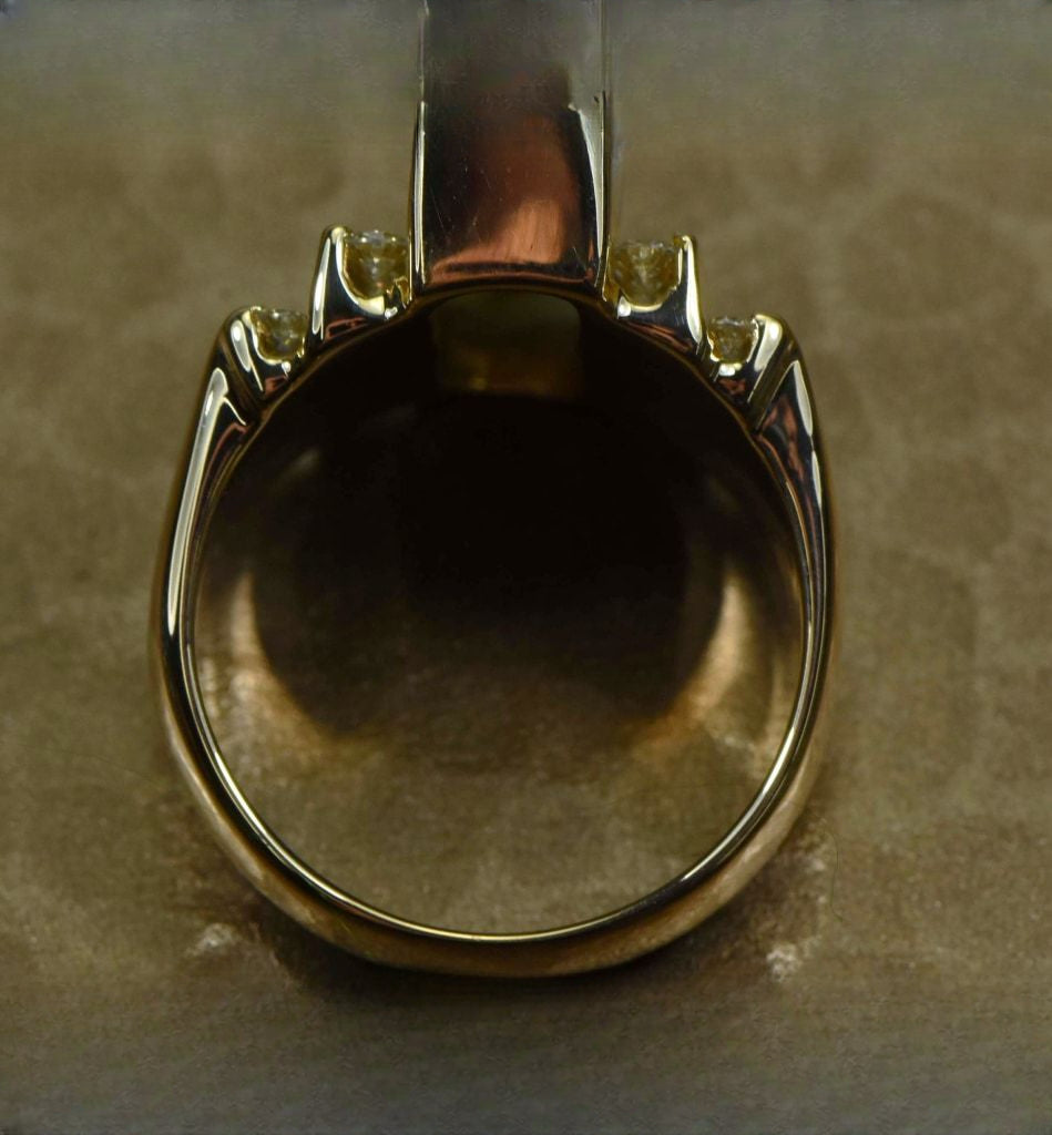 Gold Quartz Ring "Orocal" RL639LD80Q Genuine Hand Crafted Jewelry - 14K Gold Casting