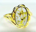 Gold Quartz Ring "Orocal" RL754Q Genuine Hand Crafted Jewelry - 14K Gold Casting