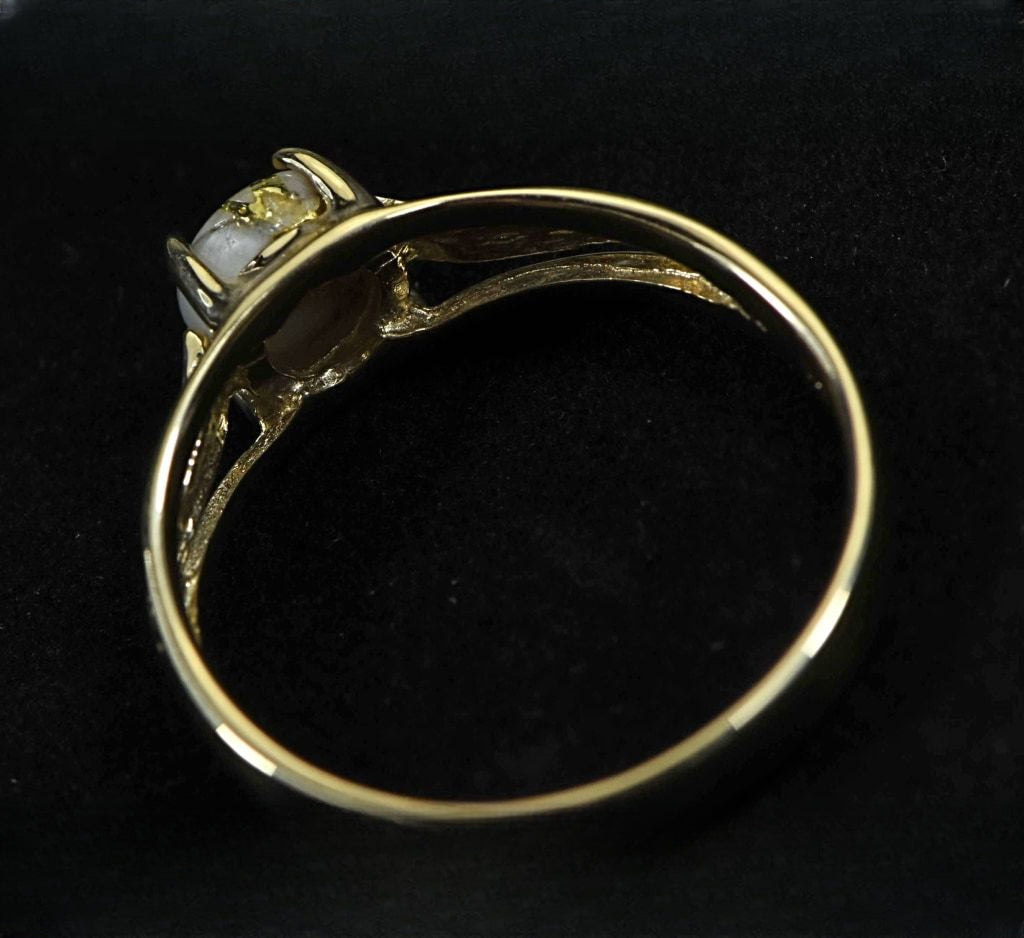 Gold Quartz Ring "Orocal" RL787Q Genuine Hand Crafted Jewelry - 14K Gold Casting