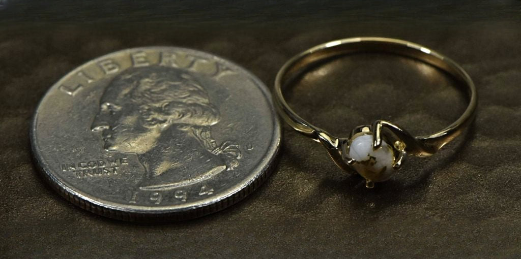 Gold Quartz Ring "Orocal" RL789Q Genuine Hand Crafted Jewelry - 14K Gold Casting