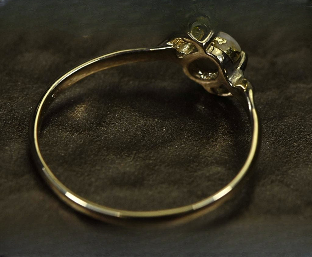 Gold Quartz Ring "Orocal" RL789Q Genuine Hand Crafted Jewelry - 14K Gold Casting