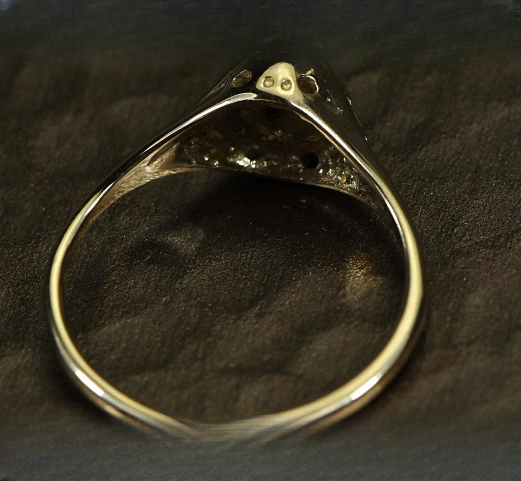 Gold Quartz Ring "Orocal" RL790Q Genuine Hand Crafted Jewelry - 14K Gold Casting