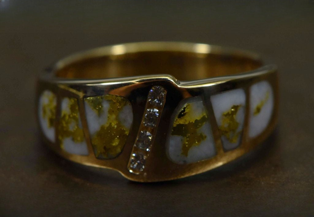 Gold Quartz Ring "Orocal" RL882D8Q Genuine Hand Crafted Jewelry - 14K Gold Casting