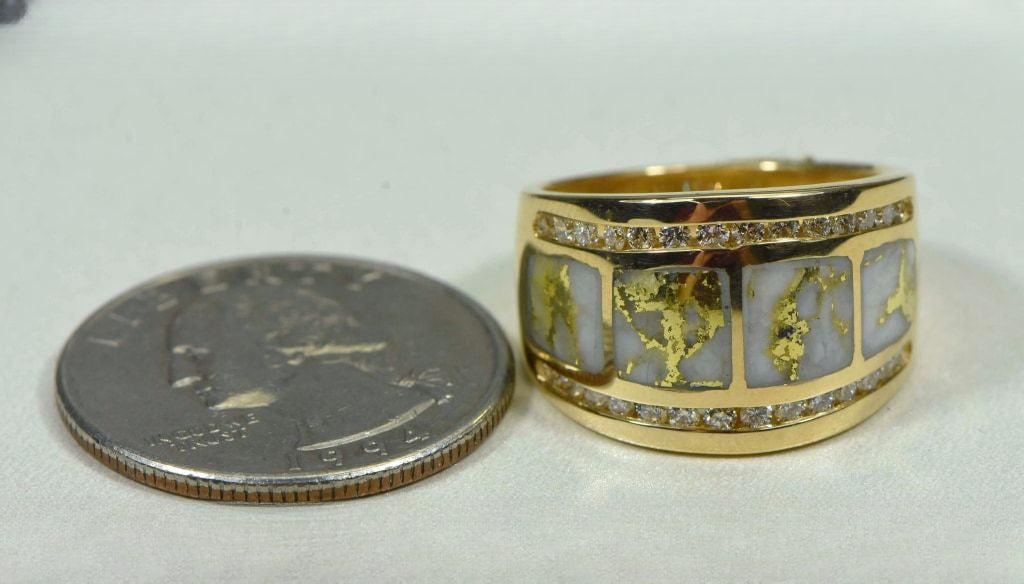 Gold Quartz Ring "Orocal" RL892D60Q Genuine Hand Crafted Jewelry - 14K Gold Casting
