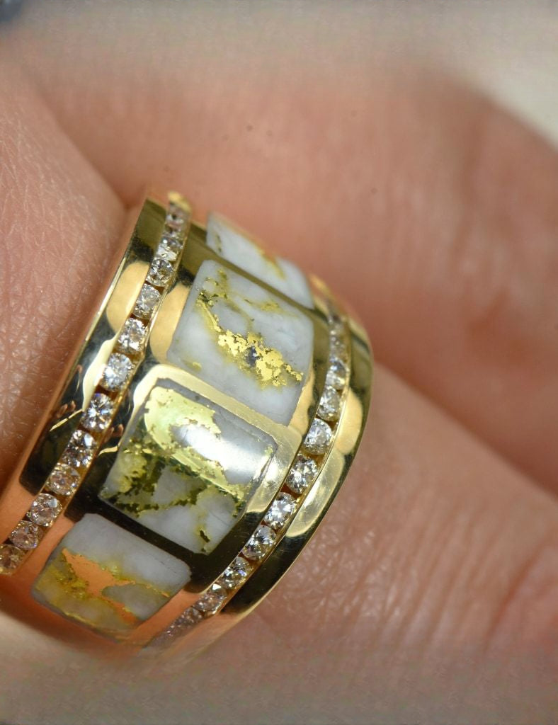Gold Quartz Ring "Orocal" RL892D60Q Genuine Hand Crafted Jewelry - 14K Gold Casting