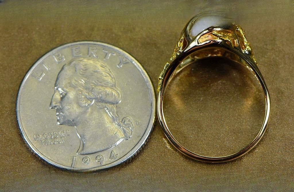 Gold Quartz Ring "Orocal" RL958Q Genuine Hand Crafted Jewelry - 14K Gold Casting