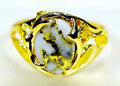Gold Quartz Ring "Orocal" RL958Q Genuine Hand Crafted Jewelry - 14K Gold Casting