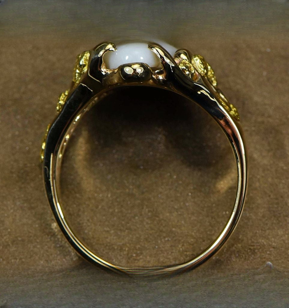 Gold Quartz Ring "Orocal" RL964Q Genuine Hand Crafted Jewelry - 14K Gold Casting