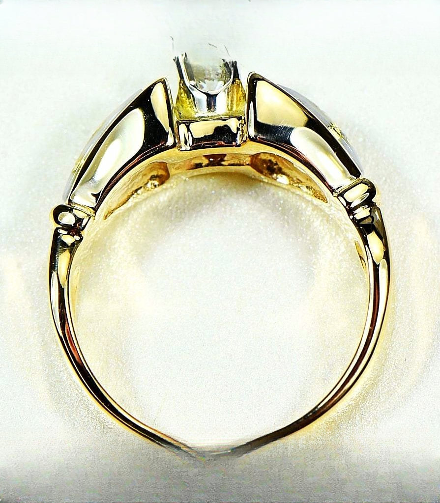 Gold Quartz Ring "Orocal" RL988DQE Genuine Hand Crafted Jewelry - 14K Gold Casting
