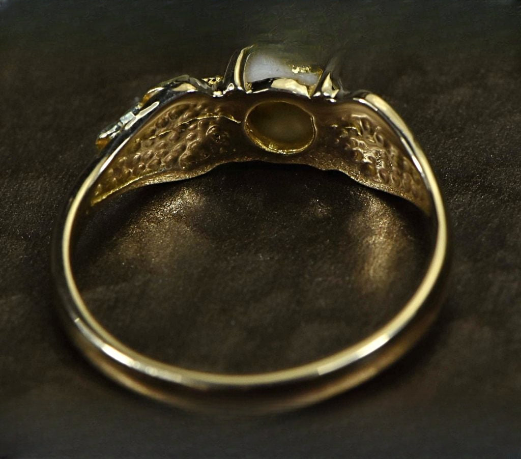 Gold Quartz Ring "Orocal" RLDL14Q6MM Genuine Hand Crafted Jewelry - 14K Gold Casting