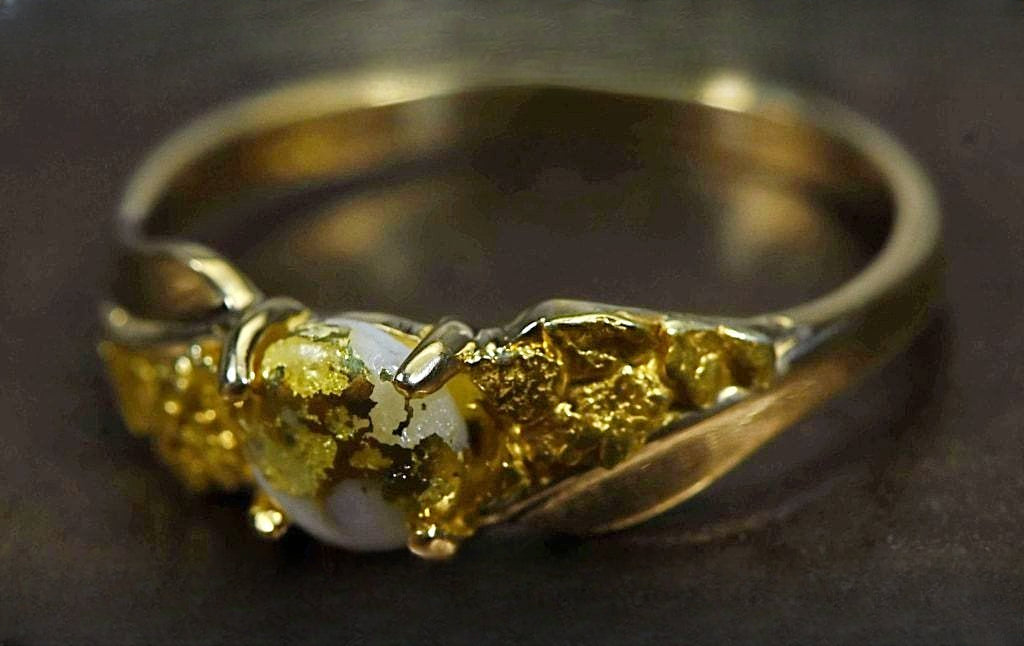Gold Quartz Ring "Orocal" RLDL14Q6MM Genuine Hand Crafted Jewelry - 14K Gold Casting