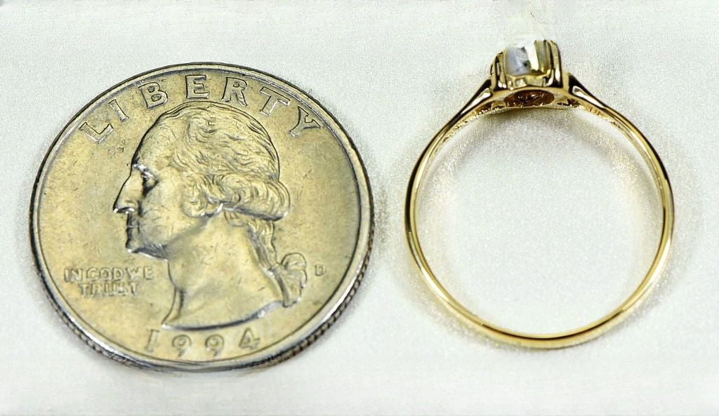 Gold Quartz Ring "Orocal" RLDL19Q7*5 Genuine Hand Crafted Jewelry - 14K Gold Casting