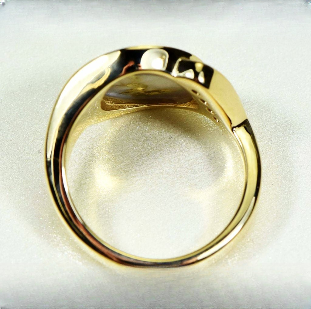 Gold Quartz Ring "Orocal" RLDL90D12Q Genuine Hand Crafted Jewelry - 14K Gold Casting