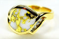 Gold Quartz Ring "Orocal" RLDL90D12Q Genuine Hand Crafted Jewelry - 14K Gold Casting