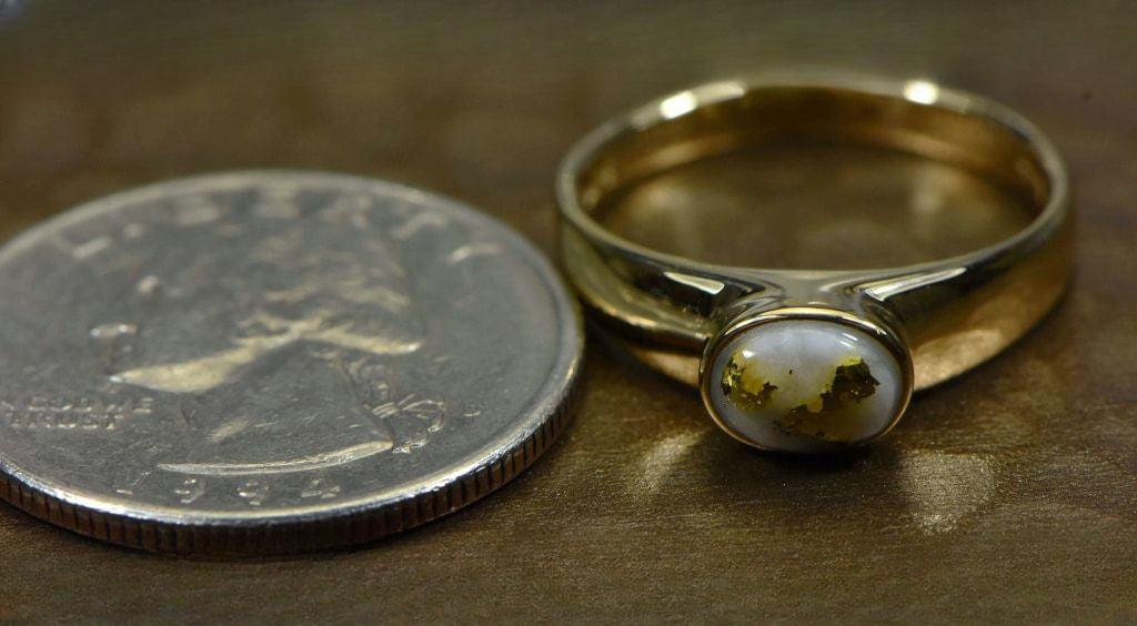 Gold Quartz Ring "Orocal" RLL1427Q Genuine Hand Crafted Jewelry - 14K Gold Casting