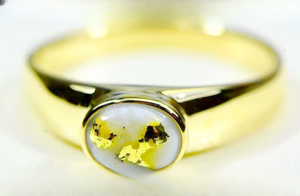 Gold Quartz Ring "Orocal" RLL1427Q Genuine Hand Crafted Jewelry - 14K Gold Casting
