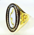 Gold Quartz Ring "Orocal" RLL923D60Q Genuine Hand Crafted Jewelry - 14K Gold Casting