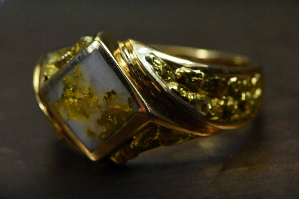 Gold Quartz Ring "Orocal" RM1083NQ Genuine Hand Crafted Jewelry - 14K Gold Casting